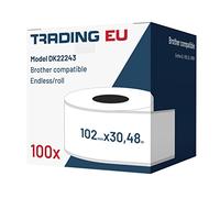 100 x Etichetta Etichette Compatibili con Brother DK22243 102 mm x 30,48 m Continuo (100x)