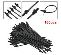 100 x fasce per cavi in nylon nero cinghie per fili clip montaggio universale