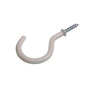 100 X Ganci A Scomparsa In Plastica Bianca Rivestiti Con Vite 50Mm 2"