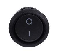 100 x Interruttore Rocker Tondo 2 Pin ON/OFF 6A 250V AC Foro 20mm Nero SPST