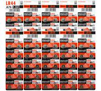 100 X Maxell LR44 Batterie Alcaline 1.5V A76 AG13 303 357 L1154 SR44 Pacco Di 2