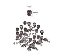 100 X Plastica Teschio Testa Borchie Punk Moda Pelle Artigianato Pin Retro Rivet