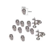 100 X Plastica Teschio Testa Borchie Punk Moda Pelle Artigianato Pin Retro Rivet