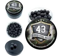 100 x Premium Hard Mix Rubber Steel Balls Paintballs Reballs 43 Cal. M2 TMP1 T4E RAM