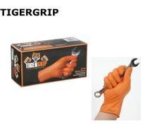 100 X tiger Impugnatura Arancione Qualità Guanti IN Nitrile Officina Approvato