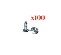 100 X VITE CON DADO PER CINGHIE ROTOPRESSE CON STROZZATURA PER ROTTURA M 6x20 mm