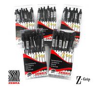 100 X Zebra Z-Grip Penne a Sfera Retrattile Click Penne - Inchiostro Nero