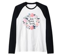 100 Years Loved 100th Birthday Floral 100 Year Old Men Women Maglia con Maniche Raglan