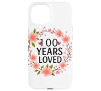 100 Years Loved Floral 100th Birthday Women 100 Years Old Custodia per iPhone 15