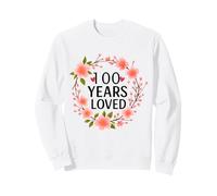 100 Years Loved Floral 100th Birthday Women 100 Years Old Felpa