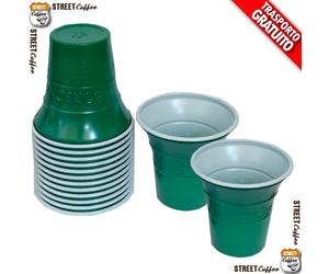 1000 (20x50pz) Bicchierini Serigrafati Caffè Borbone 80cc plastica riciclabile