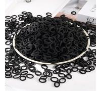 1000/500/100 pezzi Elastici per capelli neri ad alta elasticità, adatti per donne/ragazze | Elastici per capelli spessi senza cuciture, proteggono i capelli, senza segni per la coda di cavallo | Confe