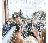 1000/5000/10000 pezzi Confetti di carta a forma di cuore bianchi da lanciare, decorazione da tavolo per uscita di matrimonio, addobbi per addio al nubilato, fidanzamento, anniversario, festa di laurea