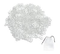 1000 accessori in tessuto bianco e 1 borsa con coulisse, fibbia elastica in gomma a forma di S, accessori per gioielli fai-da-te per il collegamento di accessori per gioielli con bracciale in tessuto