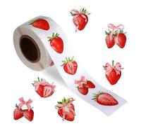 1000 adesivi a forma di fragola da 2,5 cm, adesivi in PVC per artigianato fai da te, biglietti di auguri, sigilli per buste