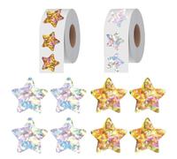 1000 Adesivi A Stelle A Cinque Punti, Adesivi Lucenti, Adesivi Per Bambini, Che Possono Essere Decorati Con Tazze D'Acqua, Imballaggi Regalo, Quaderni.