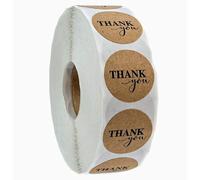 1000 adesivi di ringraziamento per piccole imprese, rotondi da 2,5 cm, etichette marroni con scritta "Thank You for Your order", adesivi per imballaggi per buste, borse, scatole regalo e articoli al