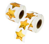 1000 adesivi olografici grandi a forma di stella dorata, 3,8 cm, adesivi adesivi in lamina metallizzata glitterata per genitori, insegnanti e bambini