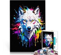 1000 Adolescente Pezzi Jigsaw Puzzle Colorful Wolf Spielzeug Lernspiele Stressabbau Geeignet für die Schreibtischdekoration52x38cm