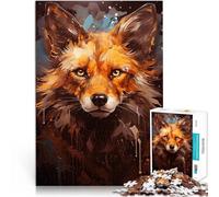 1000 Adolescente Pezzi Jigsaw Puzzle Red Fox Pittura Anspruchsvolles Spiel und Familienspaß tolles Geschenk75x50cm