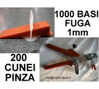 1000 BASI 1mm+200 CUNEI+2 PINZE PAVIMENTO RIVESTIMENTO RAIMONDI LEVELLING RLS