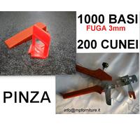 1000 BASI FUGA 3mm + 200 CUNEI + PINZA RAIMONDI LEVELLING SYSTEM PAVIMENTO RLS.