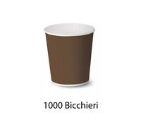 1000 bicchieri caffè bicchierini termici in cartoncino monous. marrone 90ml