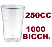 1000 BICCHIERI CRISTAL 250CC PLASTICA RIGIDA MONOUSO TRASPARENTE KRISTAL TIM