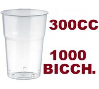 1000 BICCHIERI CRISTAL 300CC PLASTICA RIGIDA MONOUSO TRASPARENTE KRISTAL TIM