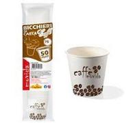 1000 BICCHIERI DI CARTA CAFFE' 75 ML BIANCHI BIODEGRADABILI CHICCO DI CAFFE'