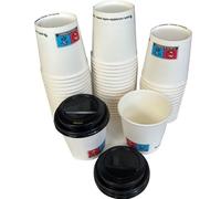 1000 BICCHIERI DI CARTA PER CAFFE' CON COPERCHIO munito di foro 100 ml 4oz