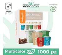 1000 BICCHIERINI CARTA 75ML BICCHIERI MULTICOLOR PER CAFFÈ