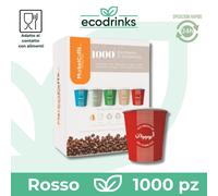1000 BICCHIERINI CARTA 75ML BICCHIERI PER CAFFÈ ROSSO