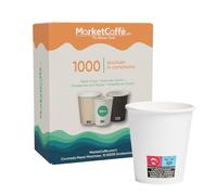 1000 Bicchierini da Caffè in Cartoncino 180ml [Bianco] - Ideali per Caffè Espresso e Bevande Calde, Perfetti per Uso Domestico e Ufficio - Design Elegante e Resistente, Eco-Friendly e Riciclabili