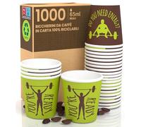 1000 Bicchierini in Carta da Caffè 65ml ReadyCUP - Bicchieri Ecologici Biodegradabili Monouso Piccoli Asporto Bevande Calde
