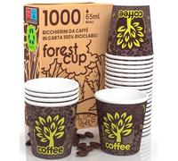 1000 Bicchierini in Carta per caffè 65ml Brown Forest Bicchieri Ecologici Biodegradabili Monouso Piccoli Asporto Bevande Calde