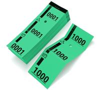1000 Biglietti spogliatoio numerati - 3 parti perforate separabili - 20 blocchi di 50 biglietti in cartone 5 x 14 cm - ideale per eventi, feste, salotti, lotterie, tombole, serate, associazioni