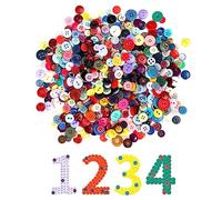1000 Bottoni Colorati, Resina Bottoni Colore e Dimensioni Misti in diverse misure e colori, per Artigianato Decorazione, Cucito, Vestiti, DIY Pittura(7mm-15mm)