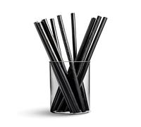 1000 Cannucce Cocktail Compostabili, Nere -RIUTILIZZABILI- Larghe Ø 8 mm, Lunghe 15 cm | Cannucce per Bubble Tea, Feste, Bar | CPLA Rigido Vegetale