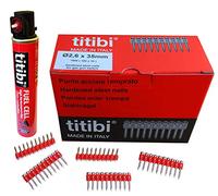 1000 CHIODI STECCATI + BOMBOLETTA DI GAS PER CHIODATRICI: Spit Pulsa 1000 - Hitachi - Bea -Senco - Altro (Bomboletta P1000: 165mm, 40g, 80ml, Chiodo: Ø2,6 x 30 mm)