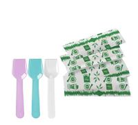 1000 Cucchiaini per il Gelato Riutilizzabili Colorati, Imbustate Singolarmente, Palette Compostabili per dolci dessert gelato, Misura 9,5 cm