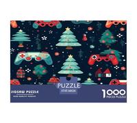 1000 Elementi Christmas Trees Games Controller Puzzles Sfide Divertenti Decorazione Perfetta Classici Gamepad Puzzle Giochi Educativo Per Adulti E Bambini 38x26cm/1000pcs