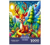 1000 Elementi Deer Puzzles Giochi-rompicapo Decora La Casa Giochi Wild Animals Puzzle Relax Giocattoli Sfida Regalo Per Uomini E Donne 38x26cm/1000pcs