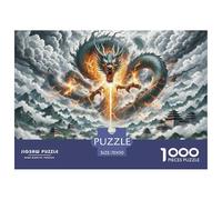 1000 Elementi Il drago Puzzle Sfide Divertenti Decorazione Perfetta Fuoco Drake Puzzle Di Autotone Giogattotoli Sfida Regalo Per Adulti E Bambini 70x50cm/1000pcs