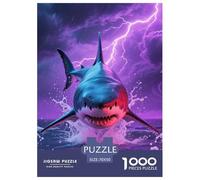 1000 Elementi Shark Puzzle Sfide Divertenti Decora La Casa Fierce Sea Beasts Puzzle Di Cartone Intrattenimento Creativo Per Adulti E Ragazzi 70x50cm/1000pcs