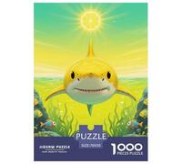 1000 Elementi Shark Puzzle Sfide Divertenti Decorazione Perfetta Fierce Sea Beasts Puzzle Di Cartone Giocattoli Sfida Regalo Per Adulti E Bambini 70x50cm/1000pcs