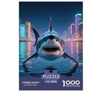 1000 Elementi Shark Puzzles Giochi-rompicapo Decora La Casa Giochi Fierce Sea Beasts Puzzle Relax Giocattoli Sfida Regalo Per Uomini E Donne 38x26cm/1000pcs