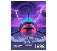 1000 Elementi Shark Puzzles Sfide Divertenti Decora La Casa Fierce Sea Beasts Puzzle Di Cartone Giocattoli Sfida Regalo Per Adulti E Bambini Da 12 Anni 38x26cm/1000pcs