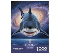 1000 Elementi Shark Puzzles Sfide Divertenti Decorazione Perfetta Fierce Sea Beasts Puzzle Di Cartone Intrattenimento Creativo Per Uomini E Donne 38x26cm/1000pcs