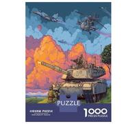1000 Elementi Tank Puzzle Giochi-rompicapo Decorazione Perfetta War Machine Puzzle Di Cartone Giocattoli Sfida Regalo Per Adulti E Bambini 52x38cm/1000pcs